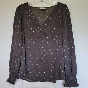 LOFT‎ Polka Dot V-Neck Blouse